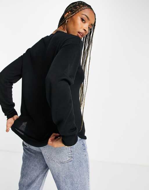 Vero Moda v neck jumper in black, 4 of 4