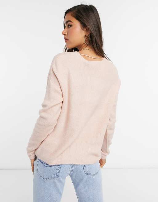 Vero Moda v neck jumper in pink