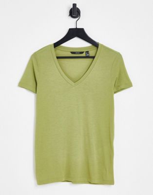 Vero Moda v-neck t-shirt in sage green