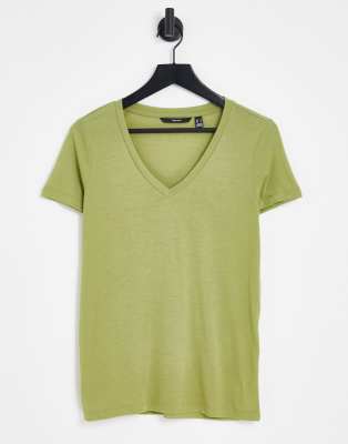 Vero Moda v-neck t-shirt in sage green