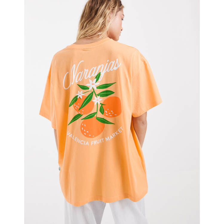y*t様 フルーツマーケット オレンジ Vero Moda valencia oranges oversized graphic T-shirt in peach | ASOS