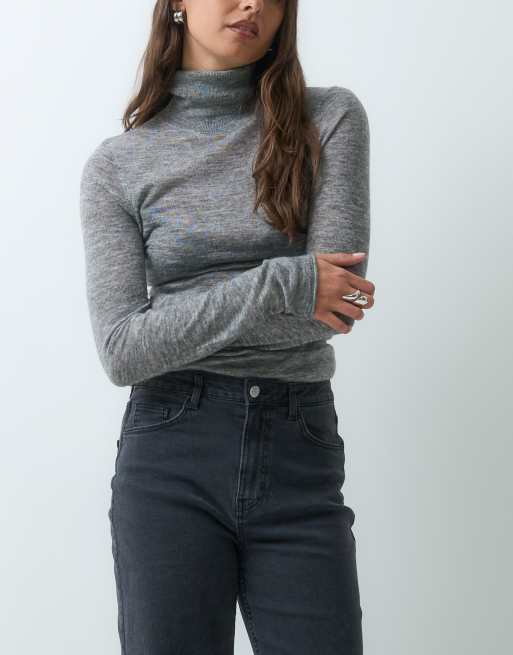 Vero Moda vaqueros de pernera ancha de talle alto en denim gris oscuro, 3 de 5