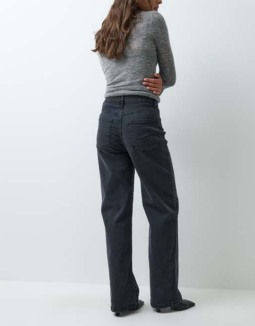 Vero Moda vaqueros de pernera ancha de talle alto en denim gris oscuro, 4 de 5