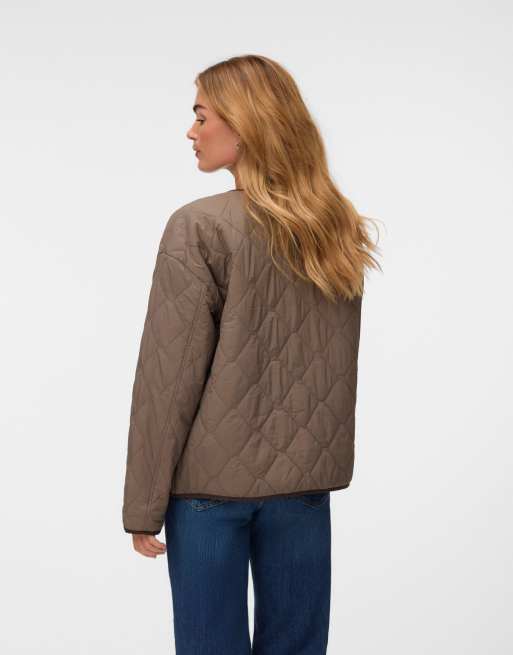 Vero Moda vatteret jakke i chocolate chip, 2 af 5