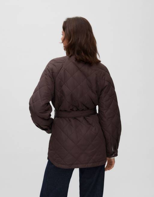 Vero Moda vatteret jakke i chocolate torte, 2 af 6