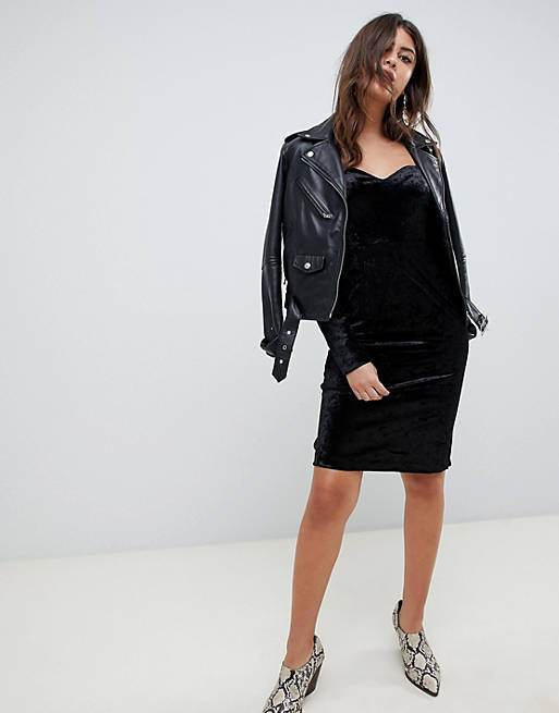 Moda velvet mini dress in black | ASOS