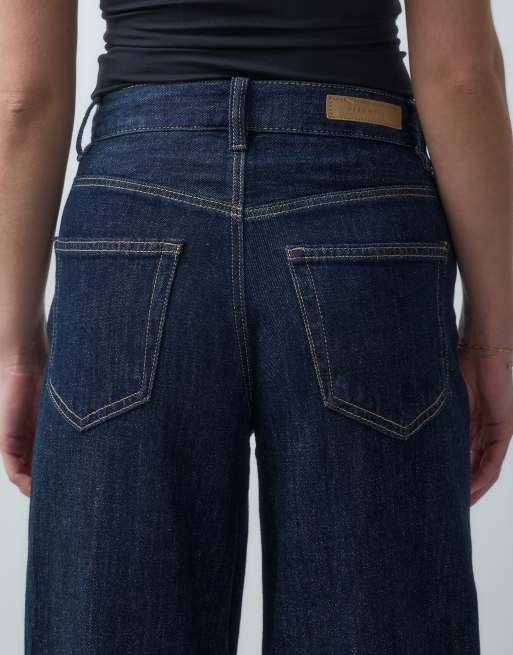 Vero Moda Vera jeans med medelhög midja och avsmalnande ben i mörkblå denim, 5 av 5