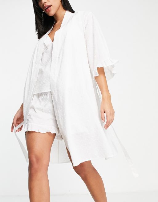 Vero Moda - Vestaglia da sposa in cotone plumetis bianco