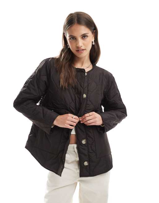 Vero Moda - Veste courte à matelassage oignon avec poches - Chocolat, 3 de 4