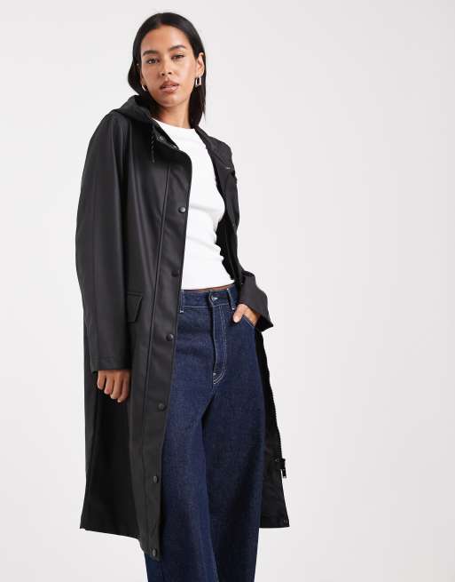 Vero Moda - Veste longue imperméable à capuche - Noir, 2 de 4