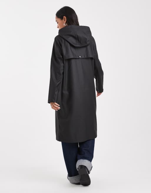 Vero Moda - Veste longue imperméable à capuche - Noir, 4 de 4