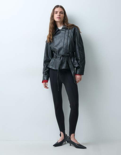 Vero Moda veste portefeuille à ceinture à nouer noire, 2 de 5