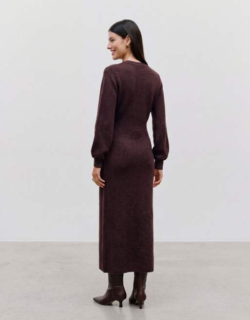 Vero Moda Vestido de punto en chocolate torte, 2 de 5