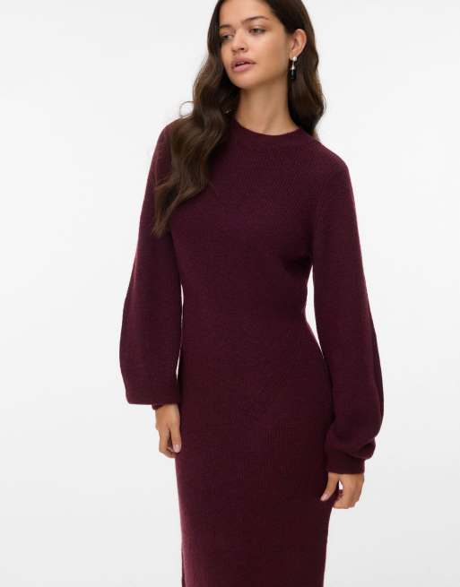 Vero Moda vestido de punto en winetasting, 3 de 5