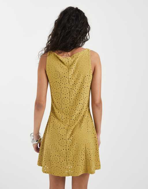 Vero Moda - Vestito corto senza maniche in jersey a fiori verde salice, 4 di 4