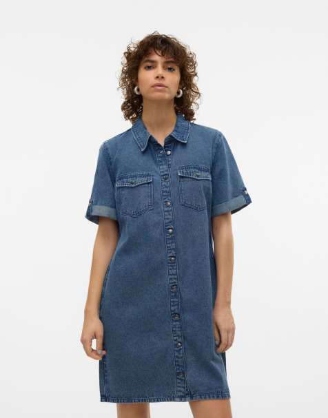 Vero Moda - Vestito in denim blu medio - view 1