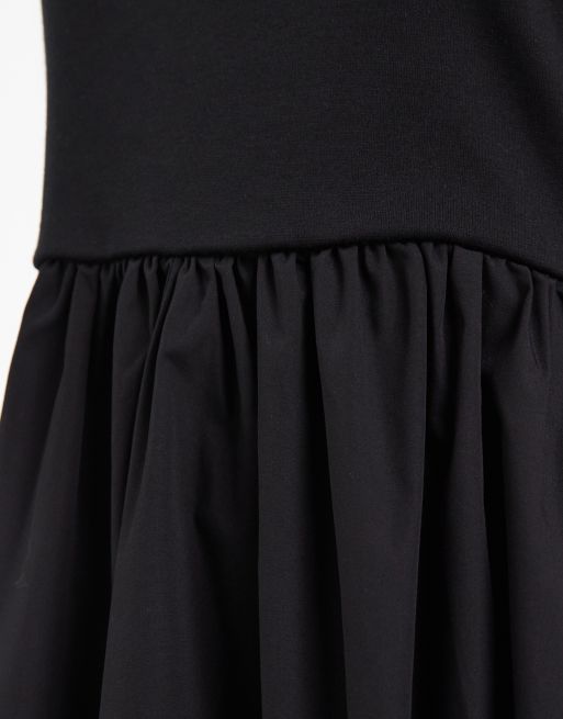 Vero Moda - Vestito midi senza maniche nero con gonna in tessuto, 3 di 4