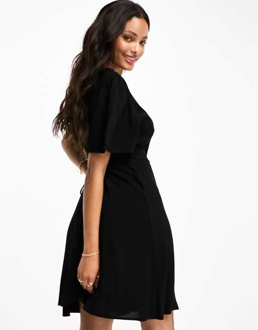Vero Moda - Vestito skater corto nero con bottoni , 2 di 4