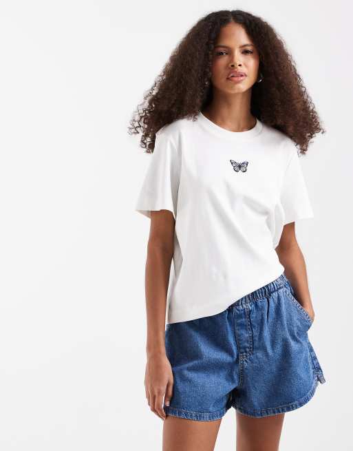 Vero Moda – Vit t-shirt med boxig passform och broderat tryck , 2 av 4