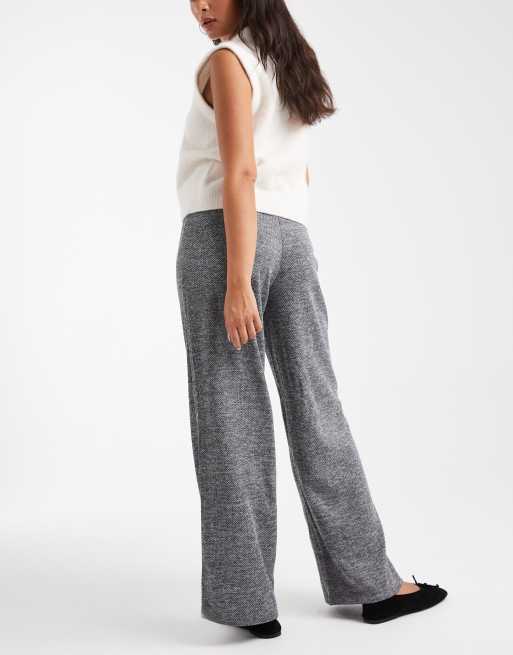 Vero Moda – Vita och svarta, melerade, lediga byxor med midjeresår, 2 av 5