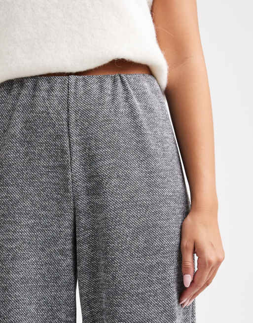 Vero Moda – Vita och svarta, melerade, lediga byxor med midjeresår, 4 av 5