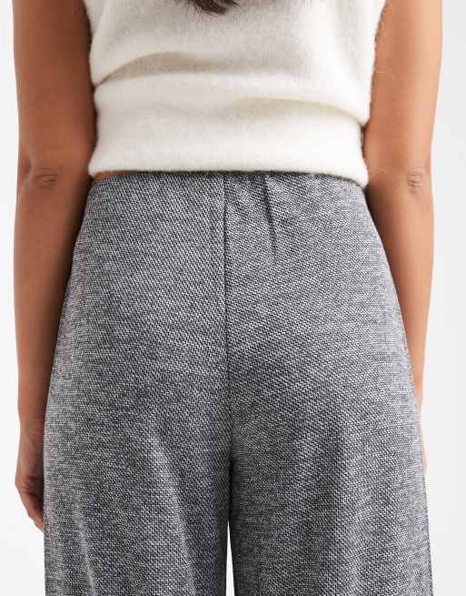 Vero Moda – Vita och svarta, melerade, lediga byxor med midjeresår, 5 av 5