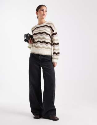 Vero Moda Volume Sleeve Knit Sweater In Multi
