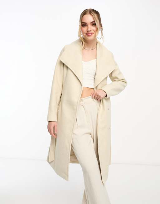 Waterfall belted clearance coat