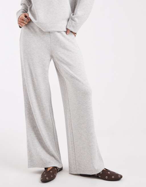 Vero Moda – Weiche, weit geschnittene Jogginghose in meliertem Grau, Kombiteil, 3 von 5