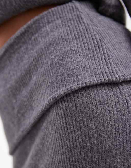 Vero Moda – Weicher Midirock in meliertem Grau mit umgeschlagenem Bund, Kombiteil, 5 von 5
