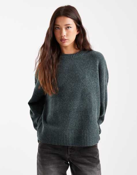 Vero Moda – Weicher Pullover in Balsamgrün mit O-Ausschnitt - view 1