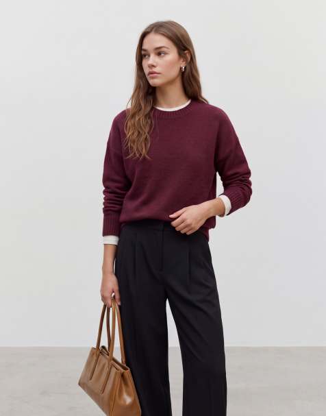 Vero Moda – Weicher Pullover in Burgunderrot mit Rundhalsausschnitt - view 1