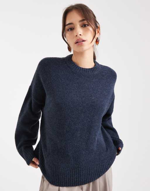 Vero Moda – Weicher Pullover in Marineblau mit Rundhalsausschnitt, 2 von 4