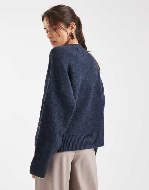 Vero Moda – Weicher Pullover in Marineblau mit Rundhalsausschnitt, 4 von 4