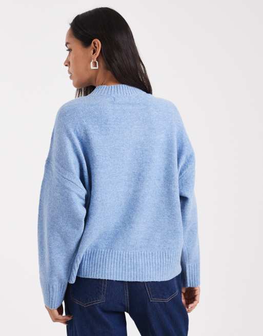 Vero Moda – Weicher Pullover in Verlockungsblau mit Rundhalsausschnitt, 3 von 4