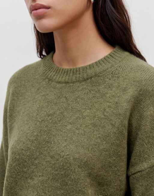 Vero Moda weicher Pullover mit Rundhalsausschnitt in Moosgrün, 5 von 5