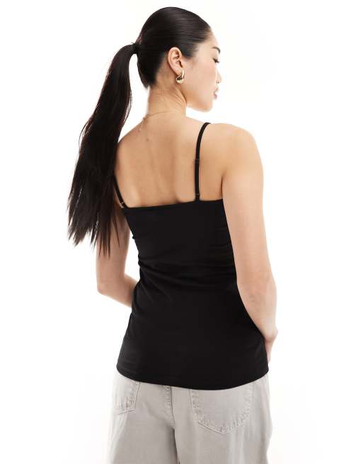 Vero Moda – Weiches Longline-Camisole in Schwarz, 2 von 4