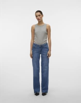 Vero Moda - Weit geschnittene Jeanshose in Mittelblau