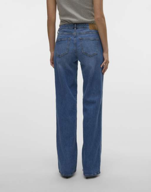 Vero Moda – Weit geschnittene Jeanshose in Mittelblau, 4 von 5