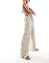 Vero Moda – Weit geschnittene Schlupfhose in Steinbeige mit Tunnelzug in der Taille - view 1