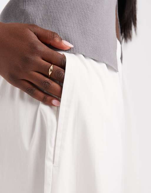 Vero Moda – Weite Ballonhose aus Popeline in Weiß, 5 von 5