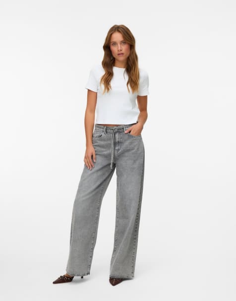 Vero Moda Wide Fit – Jasnoszare jeansy - view 1