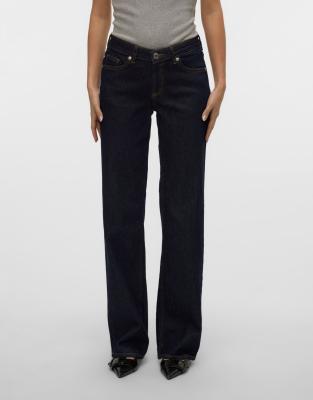 Vero Moda - Wide-Fit-Jeans aus Denim in Dunkelblau