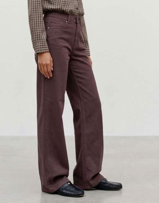 Vero Moda wide fit-jeans i chokoladebrun, 3 af 6
