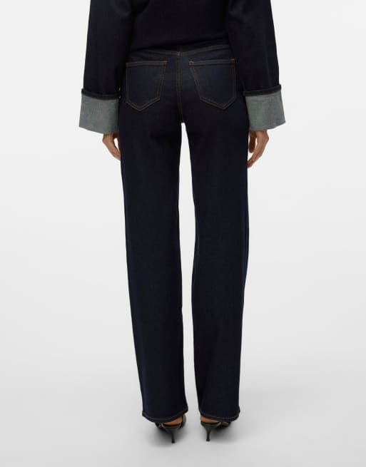 Vero Moda Wide-fit jeans in dark blue denim, 2 of 5