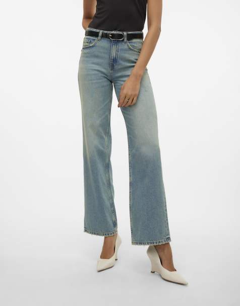 Vero Moda Wide fit jeans in medium blue denim - view 1
