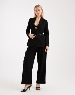 Vero Moda Wide Leg Belted Pants In Black