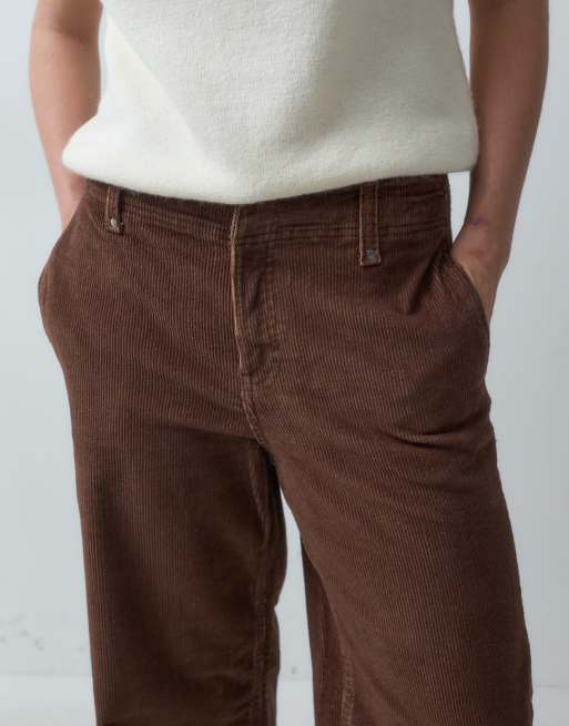 Vero Moda wide leg corduroy pants in dark brown, 4 of 5