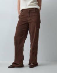 Vero Moda wide leg corduroy trousers in dark brown