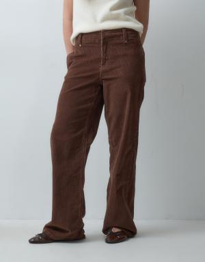 Vero Moda wide leg corduroy trousers in dark brown